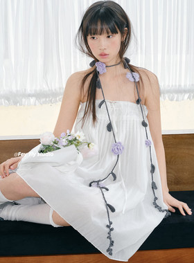 原创定制手工双色玫瑰花项链丝巾