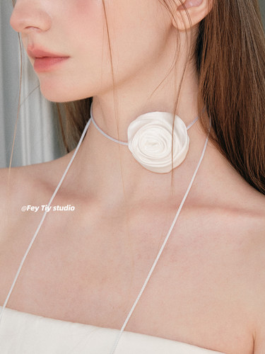 手工玫瑰choker颈花装饰饰品春夏