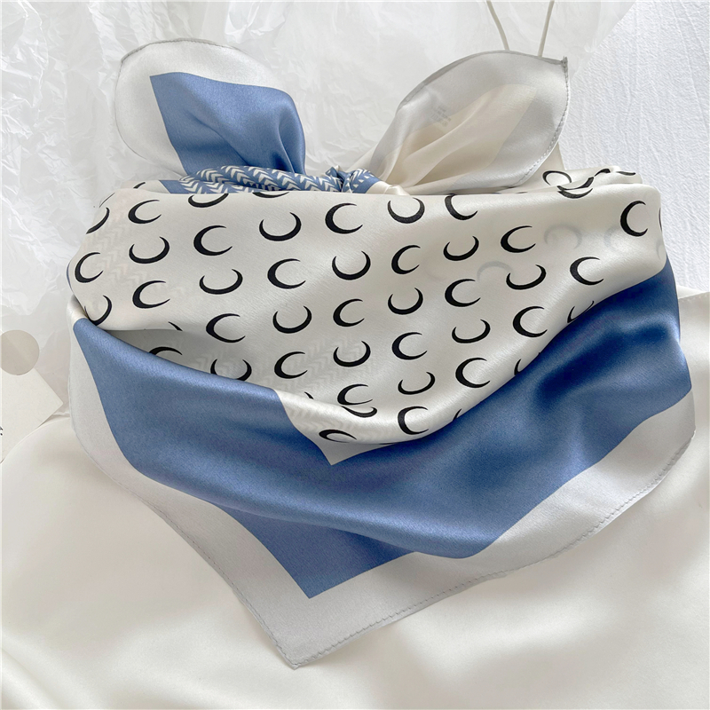 优雅气质~纯真丝丝巾女春秋季百搭职业装饰法式条纹桑蚕丝小方巾