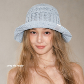 春夏新款 feytiy 编织透气可折叠渔夫帽 针织帽遮阳帽百搭盆帽女