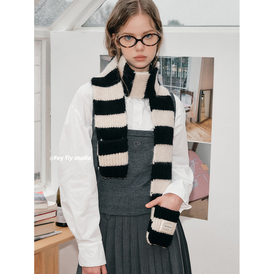 FeyTiy冬天爱的精致和休闲！羊毛口袋小围巾窄针织毛线围脖长款女,服饰配件/皮带/帽子/围巾,围巾/丝巾/披肩,淘宝优惠券,粉丝福利购,淘宝优惠卷