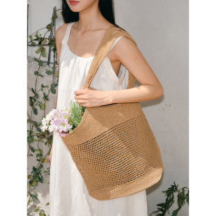 单肩包百搭度假风大容量托特包 手工草编包夏季 feytiy 很有松弛感