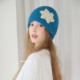 feytiy 手工雪花 帽型好保暖冷帽时髦复古百搭针织帽秋冬毛线帽女