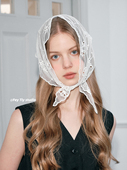 feytiy 饰绑发饰韩版 法式 蕾丝百搭三角巾包头头巾领巾ins少女装