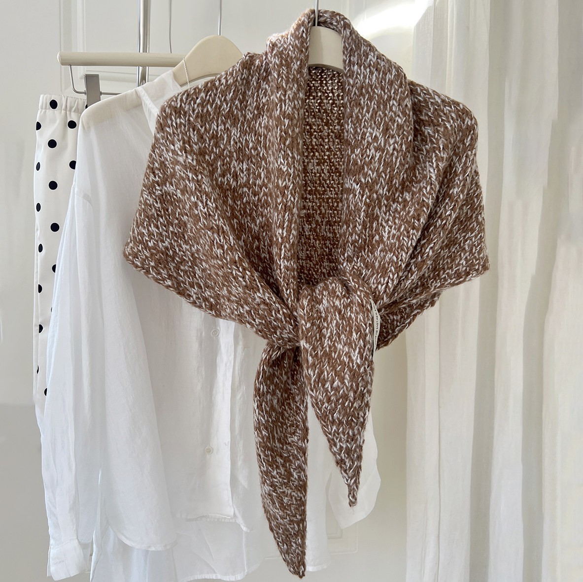 feytiy 混色针织披肩 外搭三角巾2025新款高级感秋冬保暖百搭围巾,服饰配件/皮带/帽子/围巾,围巾/丝巾/披肩,淘宝优惠券,粉丝福利购,淘宝优惠卷