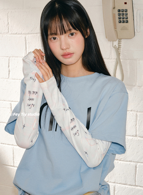 feytiy 原创手绘 个性天使防晒冰袖防紫外线新款夏季户外冰丝袖套