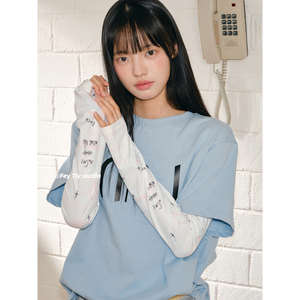 feytiy 原创手绘 个性天使防晒冰袖防紫外线新款夏季户外冰丝袖套