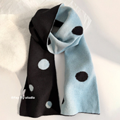 新款 绒感针织复古时髦围巾冬季 保暖围脖百搭男女 波普双面 feytiy