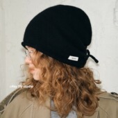 feytiy 100%wool纯羊毛抽绳针织冷帽男女秋冬保暖百搭包头堆堆帽