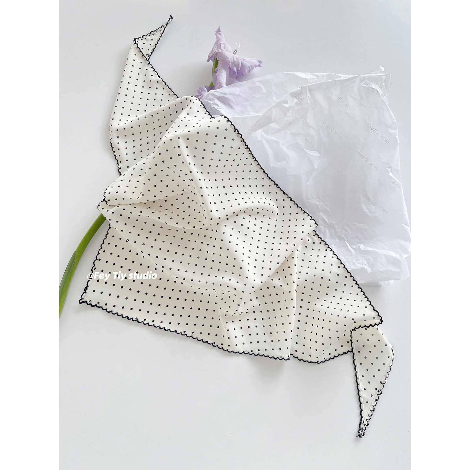 feytiy 搭配单品 简约波点三角巾女夏季时髦法式包头头巾丝巾发带,服饰配件/皮带/帽子/围巾,围巾/丝巾/披肩,淘宝优惠券,粉丝福利购,淘宝优惠卷