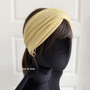 时髦保暖针织包头巾束头带女秋冬季 运动发带 百搭 定制宽版 feytiy