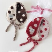 feytiy 仿羊绒耳罩 系带时尚 复古时髦 双面波点加厚包头耳暖女冬季