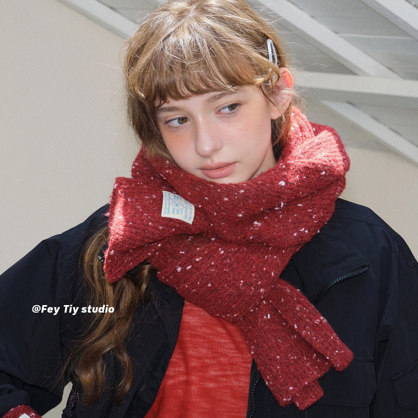 feytiy 浆果红 定制花纱加厚柔软针织围巾女冬季保暖长款百搭围脖,服饰配件/皮带/帽子/围巾,围巾/丝巾/披肩,淘宝优惠券,粉丝福利购,淘宝优惠卷