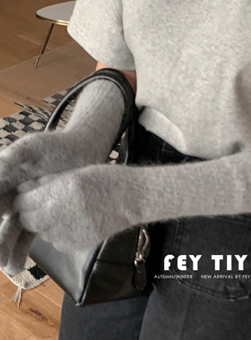 陷入crush~高级感ins韩版防寒保暖冬季手套女纯色针织五指手套