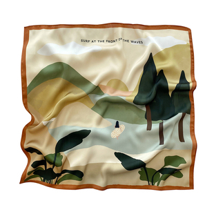 旅行笔记 原创小方巾绑包包发带两用丝巾小领巾学生 艾梅利亚