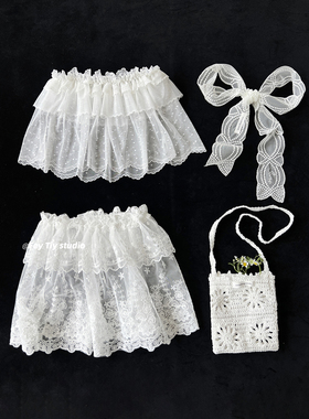 feytiy 夏季蕾丝搭配单品 新款飘带丝巾 韩版定制花边半身裙屁帘