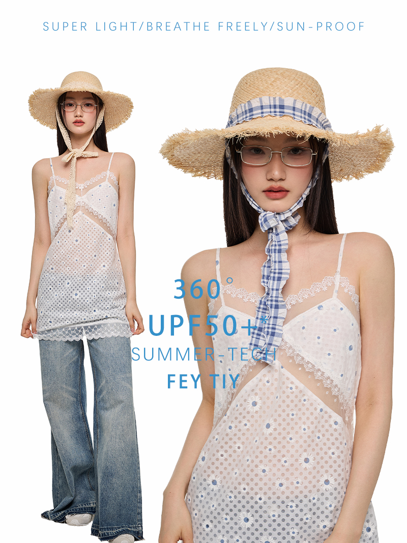 淡淡青草味拉菲草度假风草帽防晒