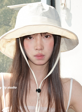 feytiy 奶油泡芙设计感速干面料轻感防晒渔夫帽夏季盆帽韩版女