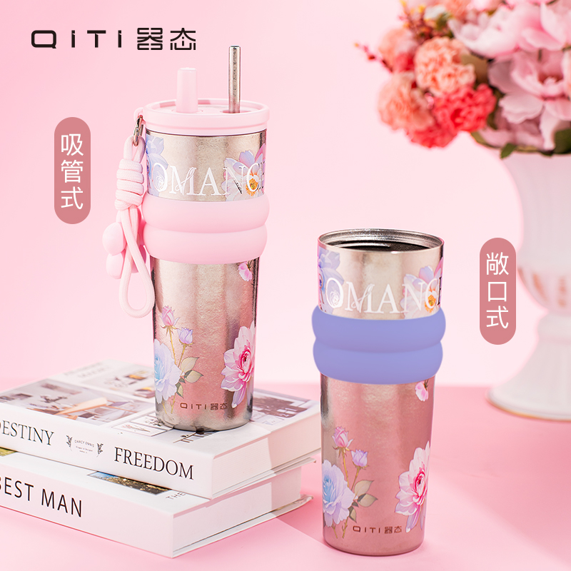 器态纯钛保温杯大容量吸管杯泡茶