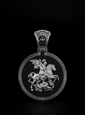 breathtime俄罗斯代购俄式美学艺术珠宝圣乔治屠龙白羊座圣像吊坠