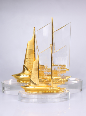 合金高档会议活动帆船家居装饰