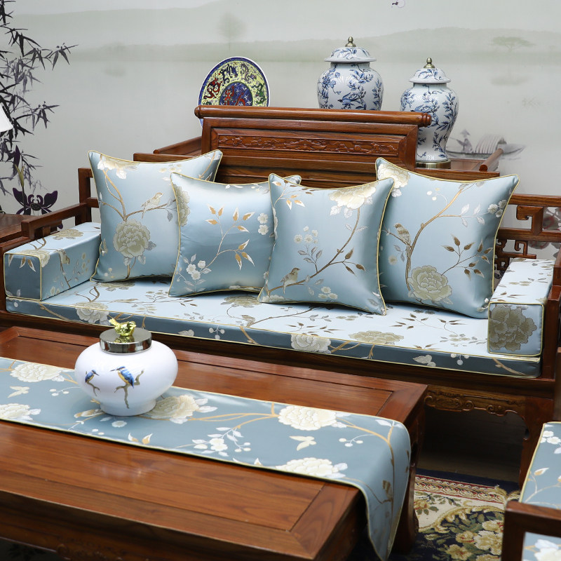 新古典中式 红木沙发坐垫 实木家具罗汉床垫五件套圈椅垫四季定做