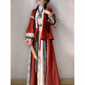 唐制汉服女国风改良交领飞机短袖上衣日常襦裙唐朝公主演出服套装