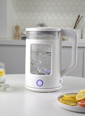 韩国 TAEYU 电热水壶高硼硅玻璃电水壶LED发光70度舒适保温