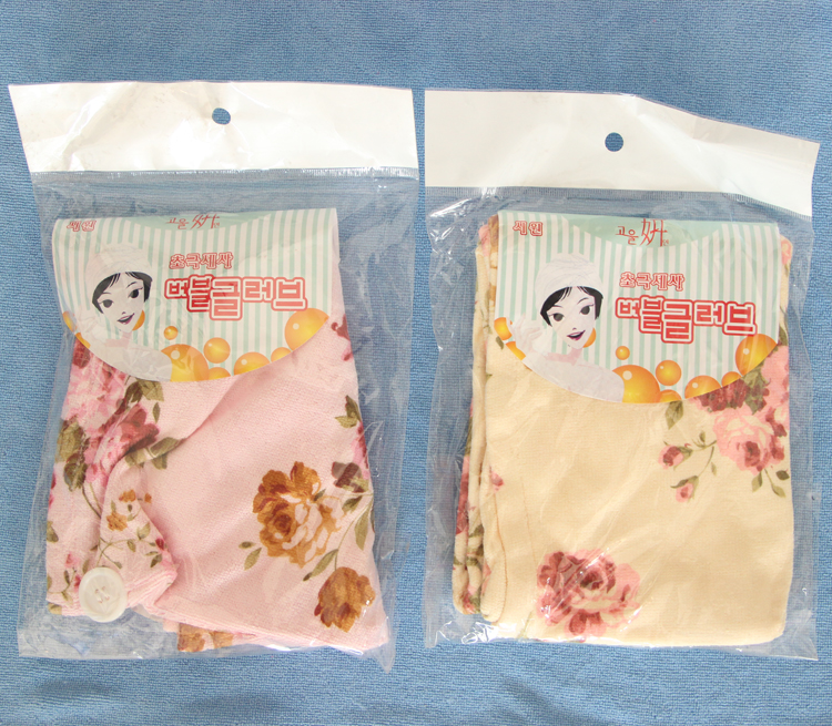 3件包邮韩国玫瑰花图案超细纤细干发帽吸水头巾干发巾吸水透气