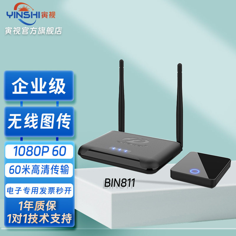 寅视BIN811高清HDMI无线传输器机顶盒单反相机电脑无线图传60米