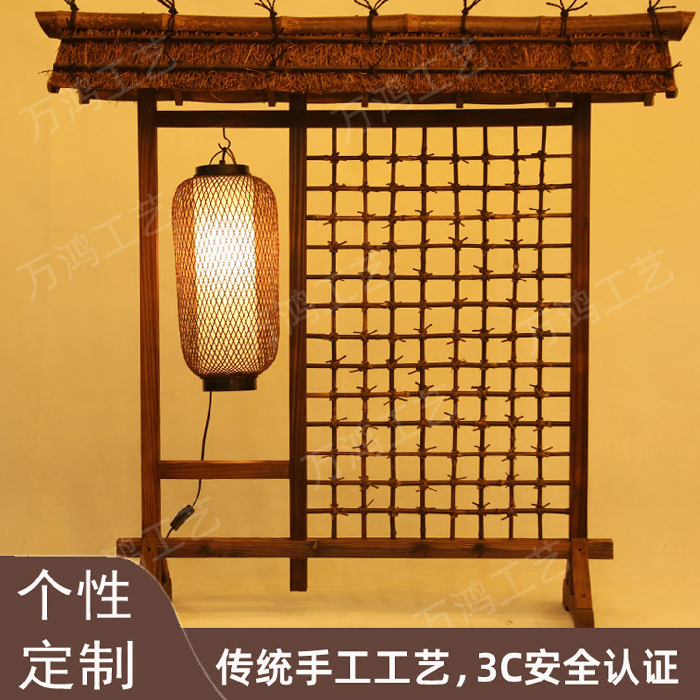 手工竹艺餐馆招牌灯古典落地灯特色隔断灯日式竹编灯落地灯古风