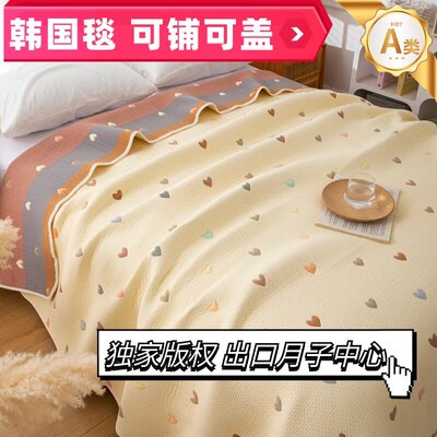 可铺可盖韩国毯四季盖毯加厚六层