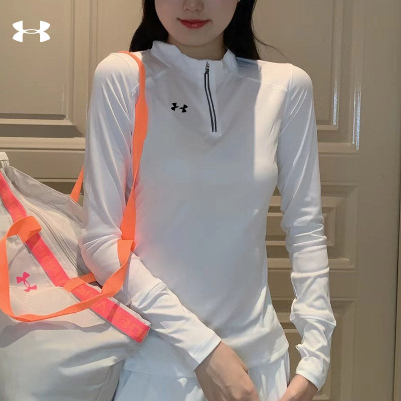 安德玛长袖t恤女 秋冬户外运动徒步爬山健身训练紧身半拉链速干衣,运动服/休闲服装,运动T恤,淘宝优惠券,粉丝福利购,淘宝优惠卷