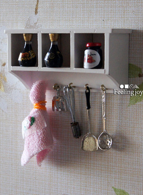 bjd娃娃专用配件迷你娃屋家具场景食玩拍摄道具模型木制白色挂架