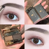 维妮小熊鎏金花影双色眉粉膏防水防汗不脱色眼线眼影卧蚕一体盘