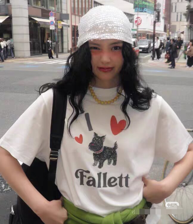 韩系原单我爱狗狗印花短袖T恤女2025夏季宽松休闲显瘦百搭