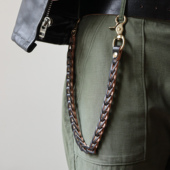 牛皮手工裤 美式 复古咔叽风格 链腰链财布链钱包放丢链