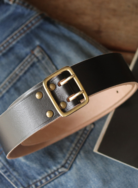 Hardwind Leather Belt Vintage 复古双针真皮腰带皮带