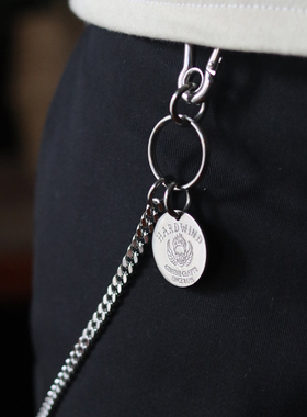 Hardwind美式现代简约不锈钢银色不掉色银色街头金属机车嘻哈裤链