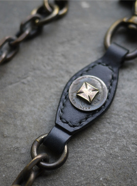 Hardwind机车风格 美式复古 铁十字 做旧黄铜财布链裤链腰链