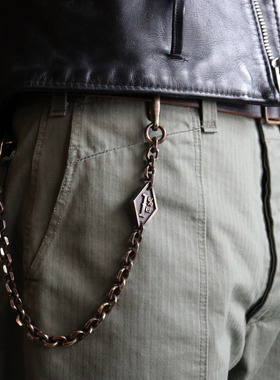 Hardwind1%er哈雷百分之一机车文化纯铜做旧财布链裤链腰链