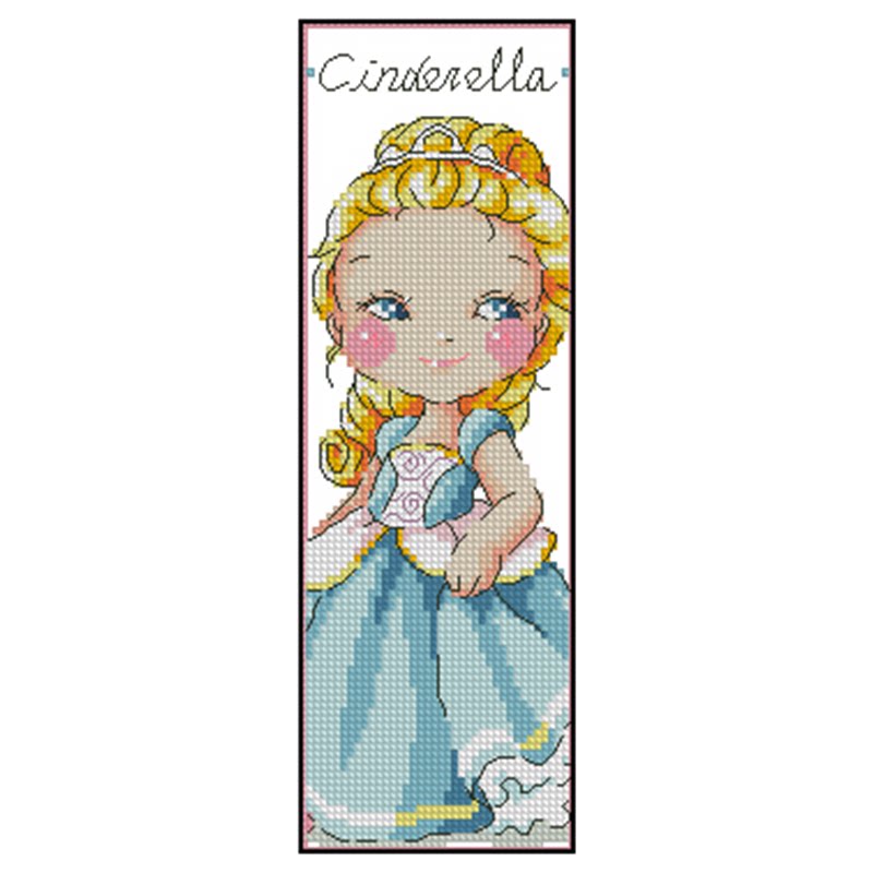 十字绣书签双面绣diy套件儿童学校手工作业童话灰姑娘人物