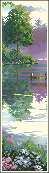 十字绣书签个性手工礼物情侣风景