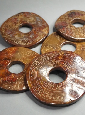 回流创汇老物件和田玉玉壁配饰古玉老玉编号M5