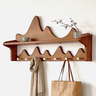免打孔入户门实木玄关挂钩置物架壁挂墙上挂衣架客厅创意挂衣帽钩