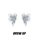 GROWUP 梦蝶耳环渐变湖蓝水晶耳钉轻奢小众原创设计高级感银针