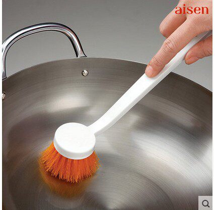 日本AISEN手柄洗锅刷 硬PP刷毛 除油刷锅刷子 刷锅器 锅碗清洁刷