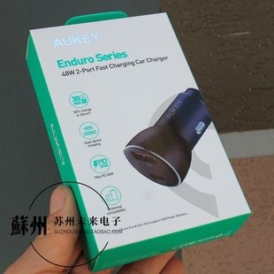 盒装AUKEY傲基双口1A1C 48W车充PD PPS快充头 适用于安卓手机平板 小米三星手机车载快充充电器点烟器车充