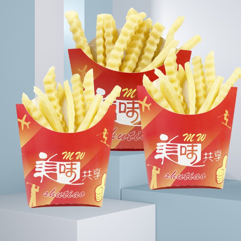 商用汉堡店薯条盒400个大号外卖包装纸盒鸡块盒鸡柳辣翅盒汉堡盒