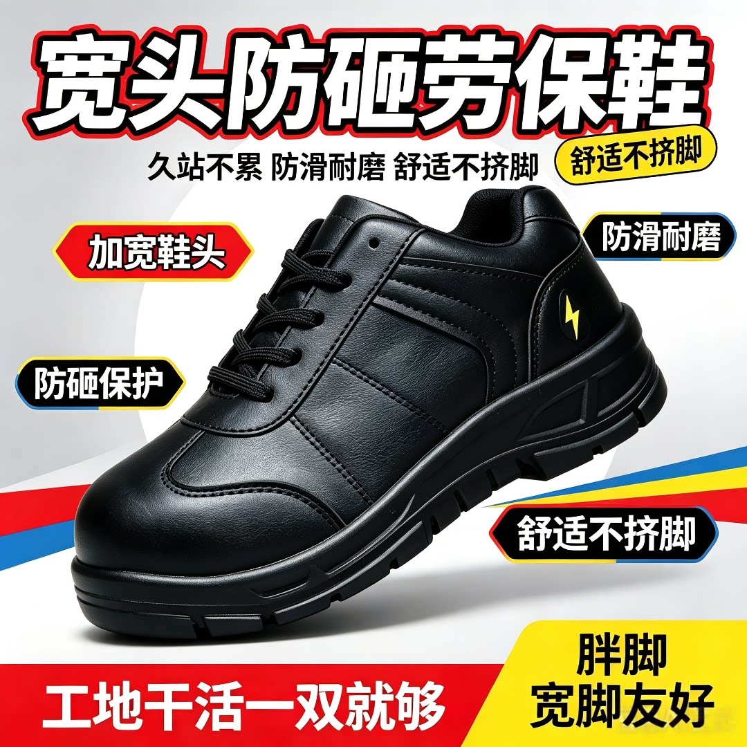 701宽头厚底增高劳保鞋安全鞋厨房鞋防水防滑耐磨百搭款轻便舒适